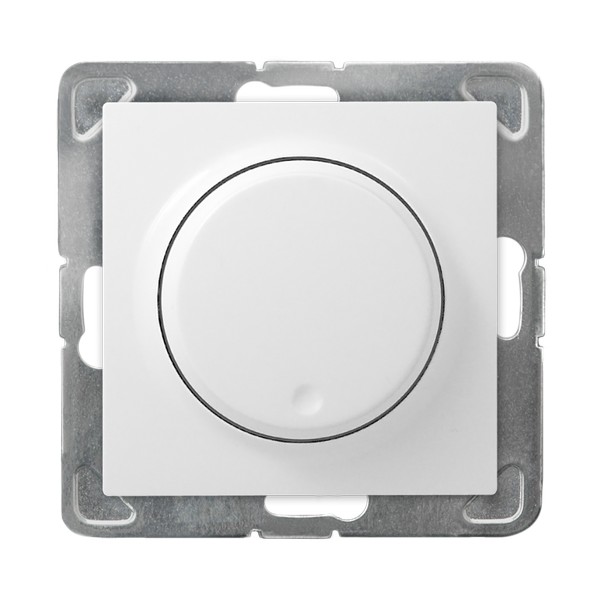 Ospel Impresja Белый Светорегулятор поворотно-нажимной для нагрузки лампами накаливания и галогенными