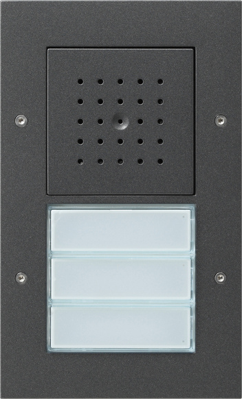 Gira TX-44 Антрацит Вызывная станция (аудио) наружного монтажа, на 3 абонента, белая подсветка
