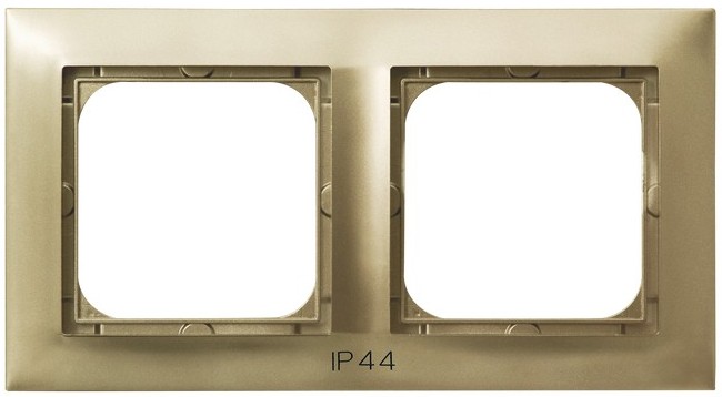 Ospel Impresja Золотой металлик Рамка 2-ая для выключатель IP-44