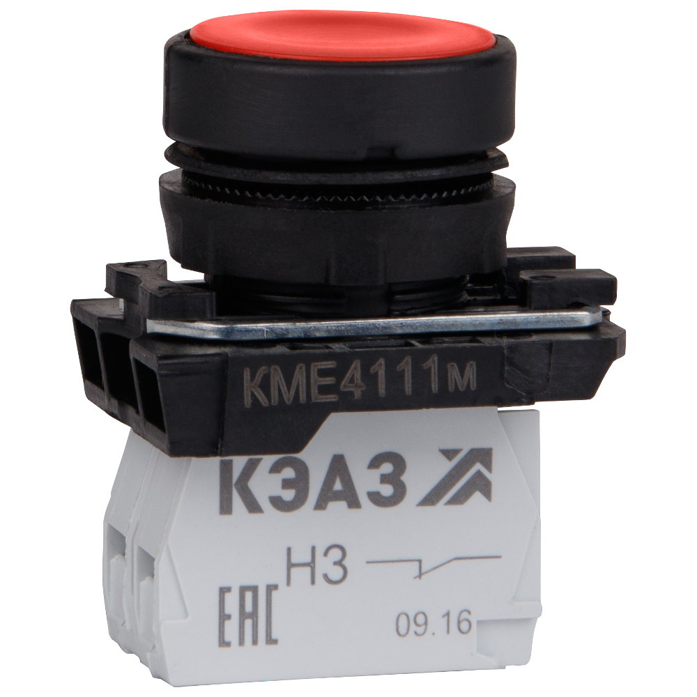 КЭАЗ Кнопка КМЕ4111м-красный-1но+1нз-цилиндр-IP40