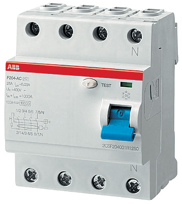 ABB F2AP-R Выкл.диф.тока 4мод.F204 A-80/0,03 AP-R