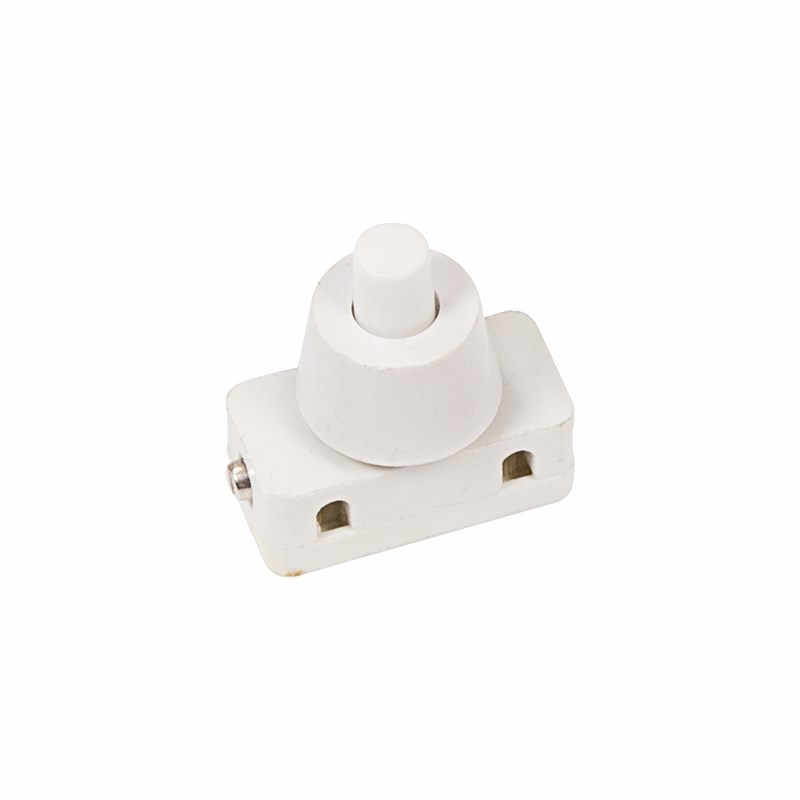 REXANT Выключатель-кнопка 250V 2А (2с) ON-OFF белый (для настольной лампы)