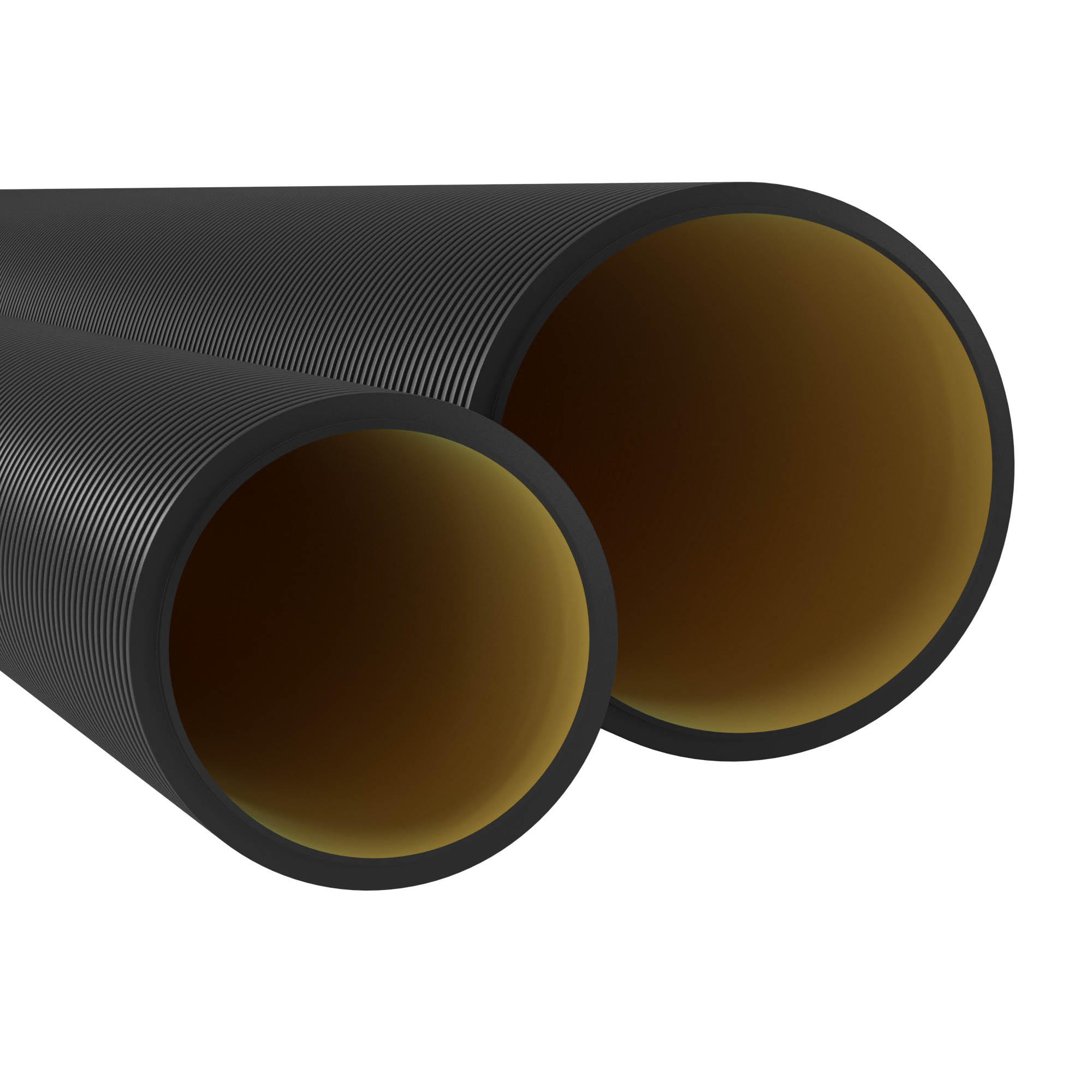 DKC Труба жесткая двустенная для кабельной канализации (6 кПа) D=200мм длина 5,70м. ,цвет черный