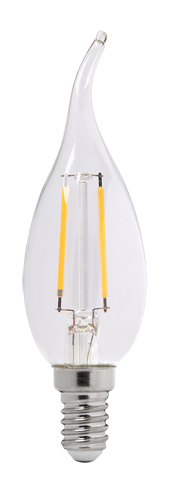 Jazzway Лампа светодиодная (LED) «свеча на ветру» d35мм E14 320° 4Вт 220-230В прозрачная тепло-белая желтая 2700К