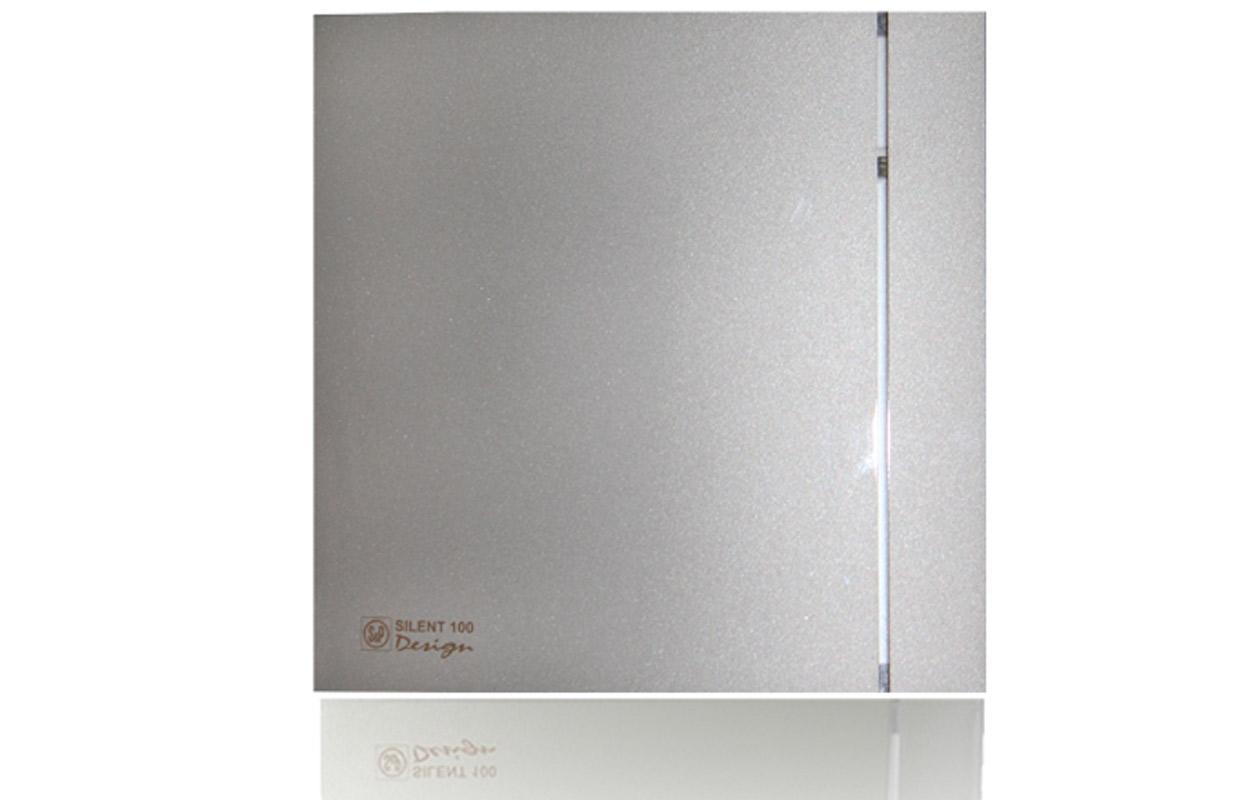 S&P SILENT DESIGN Серебряный Вентилятор с таймером 80 куб.м/ч, 8 Вт, 100 мм, малошумный