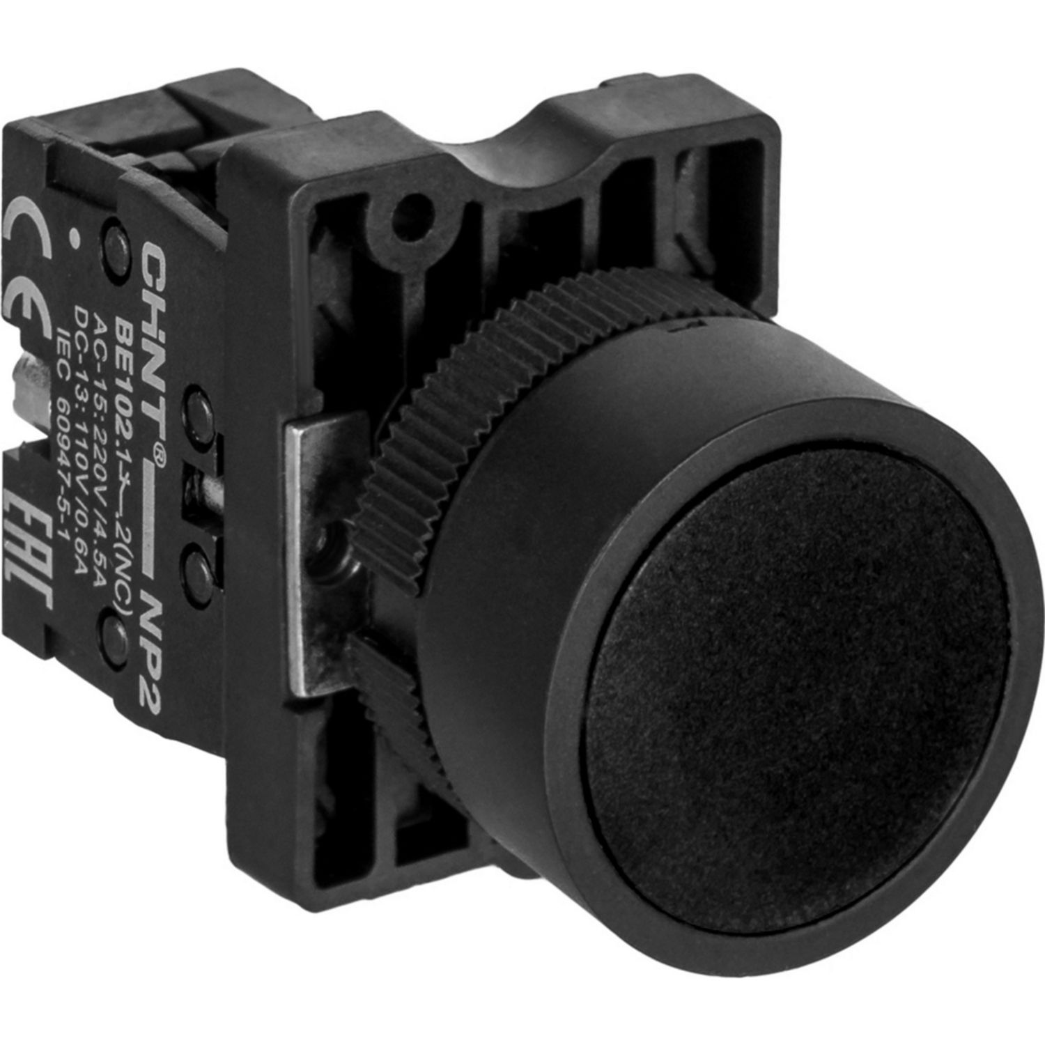 CHINT Кнопка управления NP2-EA21 без подсветки черная 1НО IP40