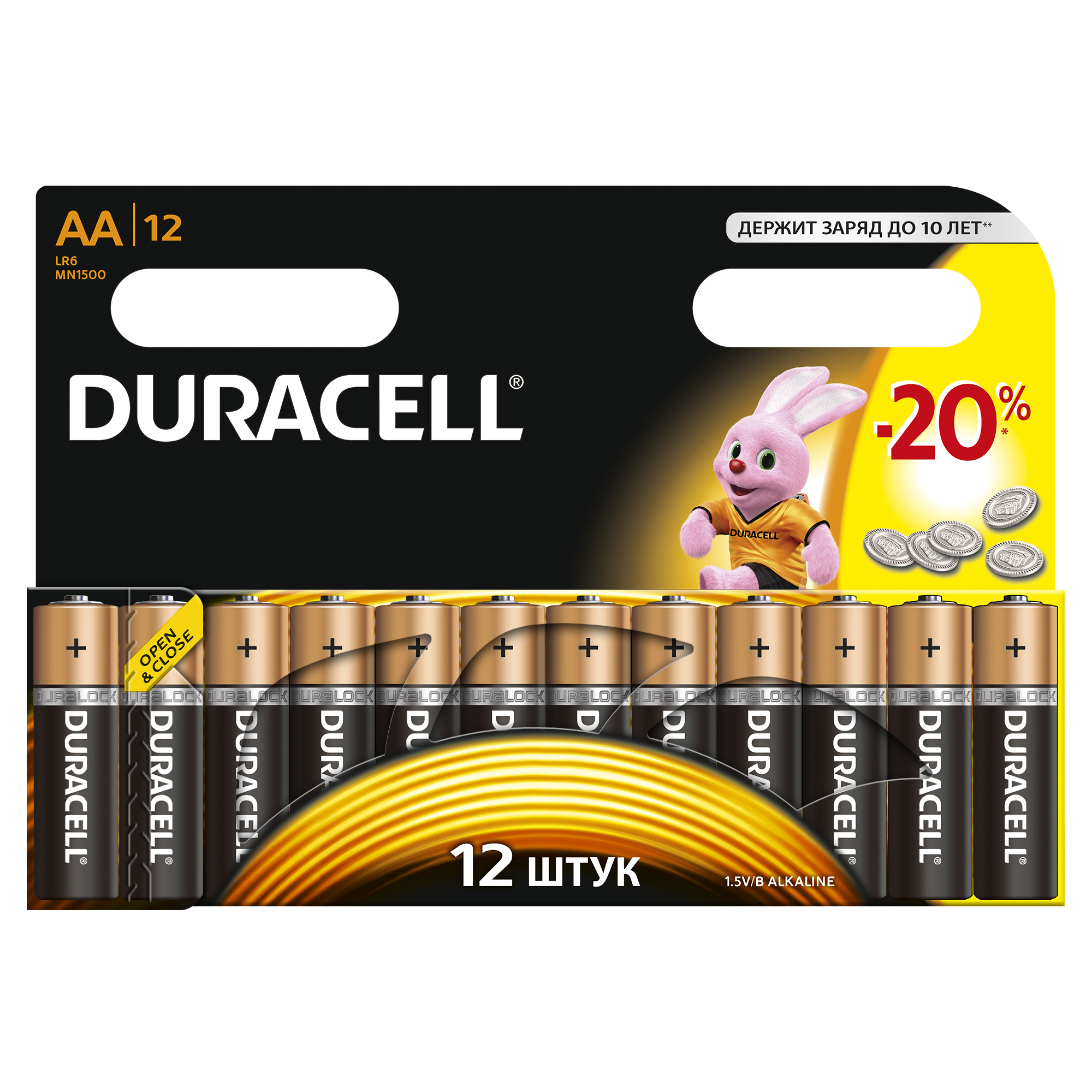 Duracell 81545412 Алкалиновая батарейка типа AA / LR6 / MN 1500" LR6-12BL BASIC NEW