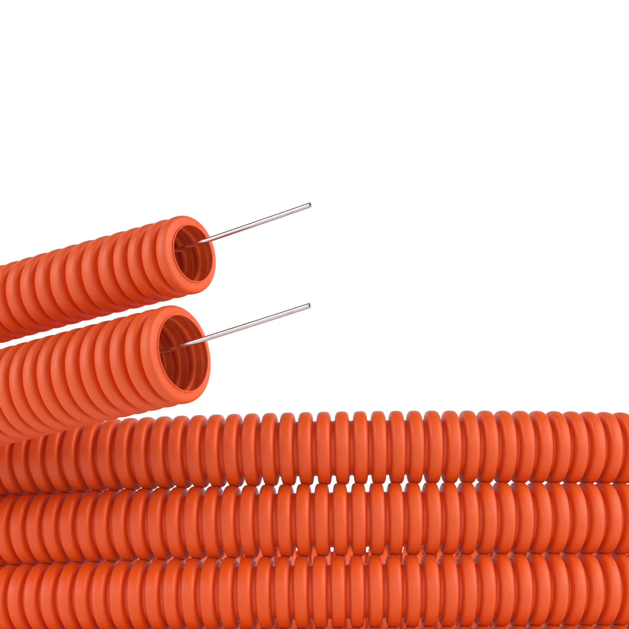 DKC Труба ПНД гибкая гофр. д.20мм, лёгкая с протяжкой, 50м, цвет оранжевый