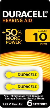 Duracell 5007510 Элемент питания для слуховых аппаратов ZA10-6BL