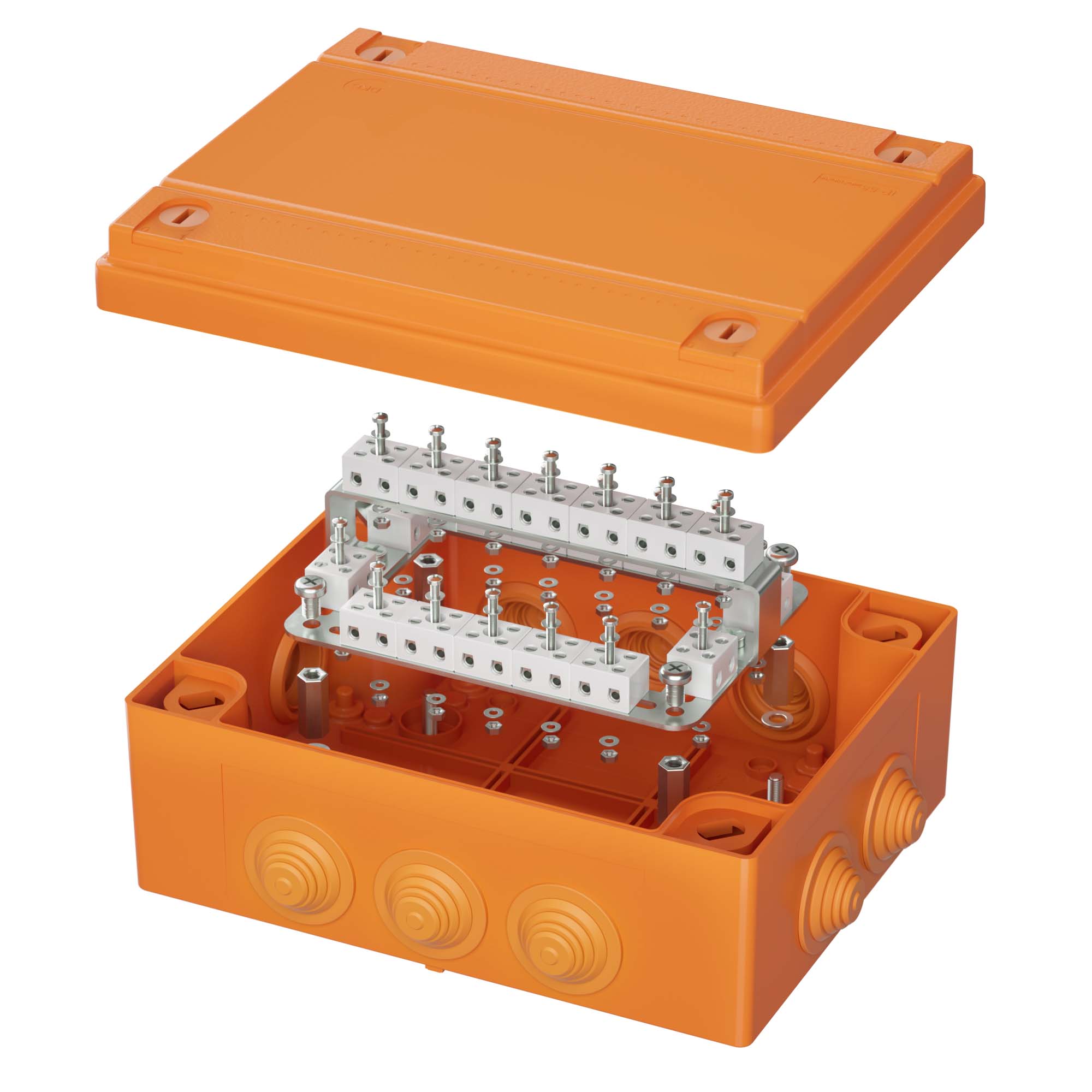 DKC Коробка пластиковая FS с кабельными вводами иклеммниками,IP55,240х190х90мм, 40р, 450V,6A,4мм.кв