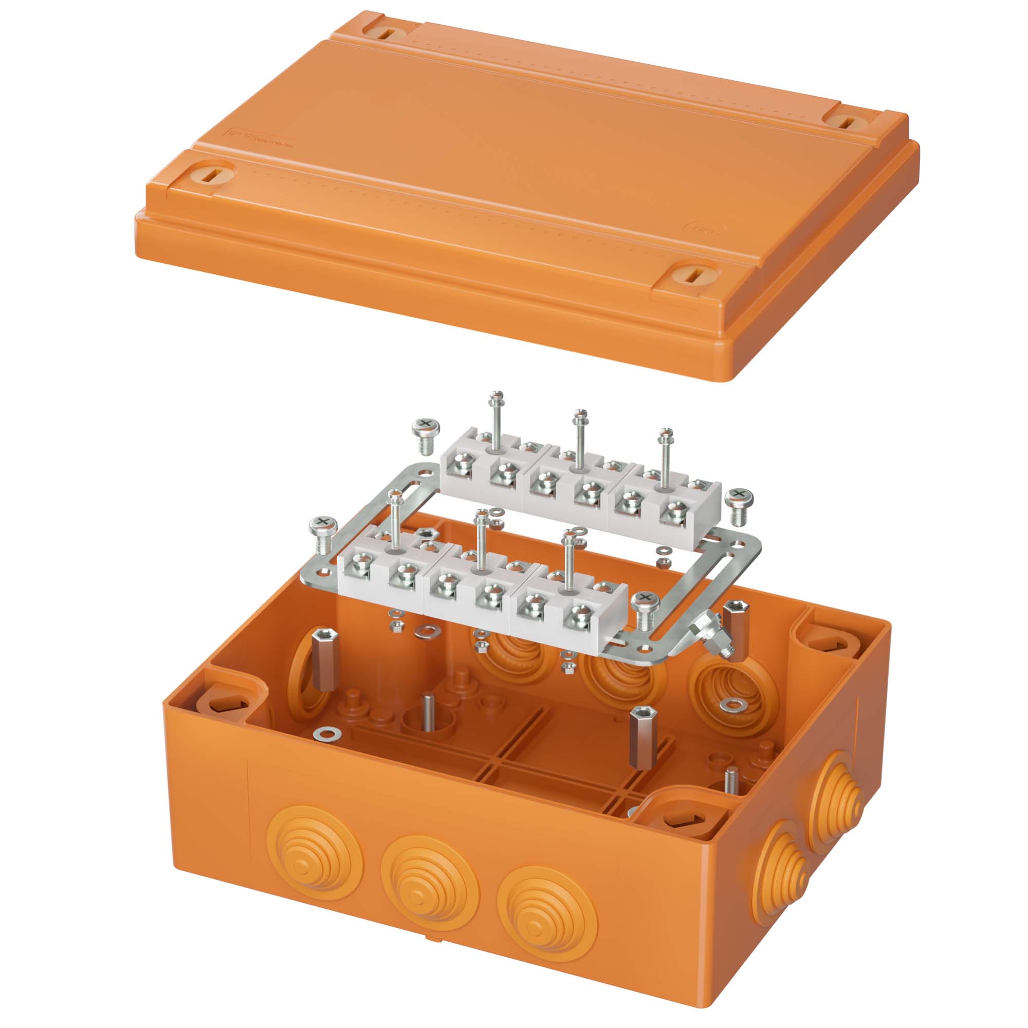 DKC Коробка пластиковая FS с кабельными вводами иклеммниками,IP55,240х190х90мм, 12р, 450V,32A,10мм.кв