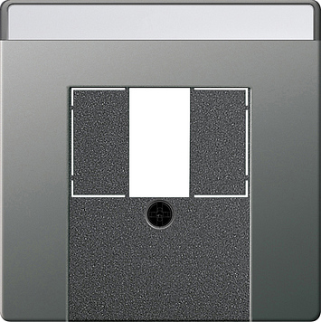 Gira  SYSTEM55 Накладка телефонной розетки TAE+Стерео+USB с полем для надписи 