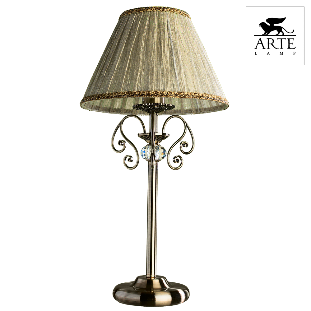 Arte Lamp Charm Бронза/Бежевая Лампа настольная декоративная 60W E27