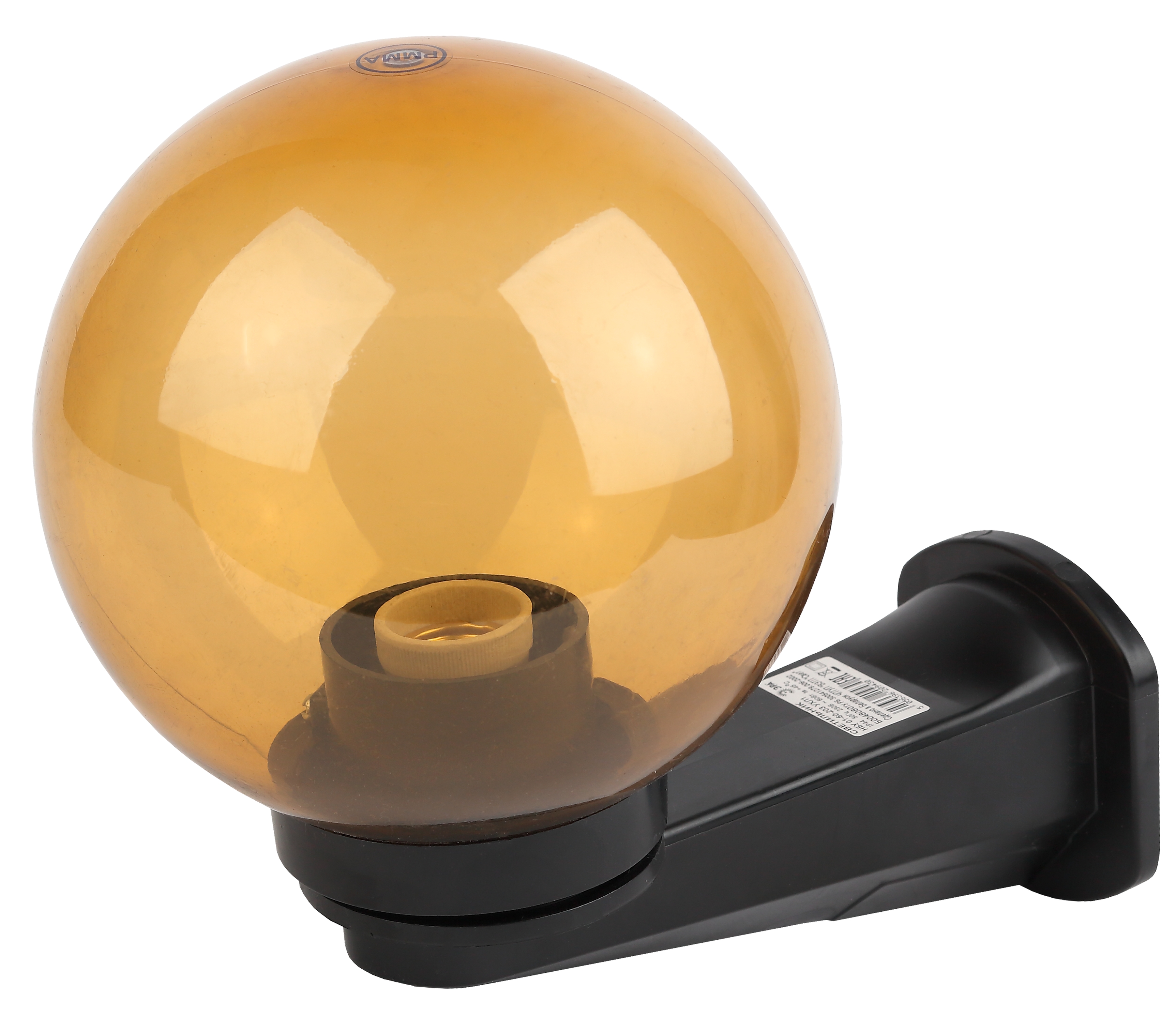 ЭРА НБУ 01-60-203 Светильник садово-парковый, шар золотистый с настенным крепежом D=200 mm