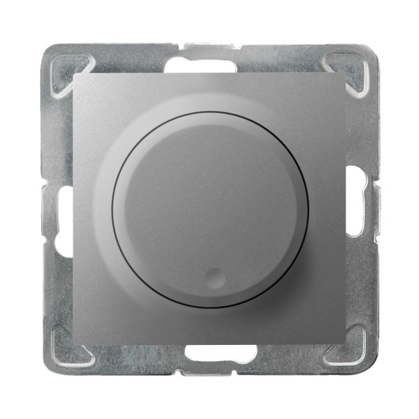 Ospel Impresja Серебро Светорегулятор поворотно-нажимной для нагрузки лампами накаливания и галогенными