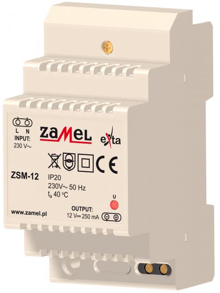 Zamel Блок питания стабилизированный 230VAC/12VDC 250мА IP20 на DIN рейку 3мод