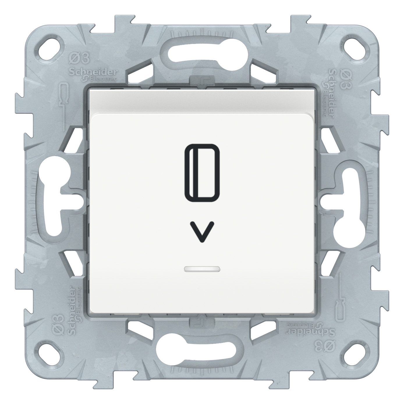 SE Unica New Бел Выключатель карточный, с подсветкой, 10А
