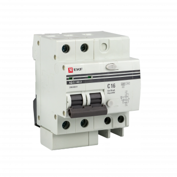 EKF Дифференциальный автомат АД-2 S 50А/100мА (хар. C, AC, электронный, защита 270В) 6кА  PROxima