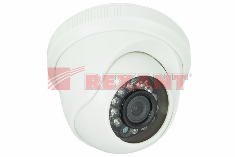 REXANT Купольная камера AHD 1.0Мп (720P), объектив 3.6 мм., ИК до 20 м.