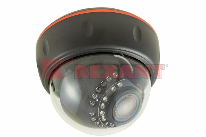 REXANT Купольная камера AHD 1.0Мп (720P), объектив 2.8-12 мм., ИК до 30 м.