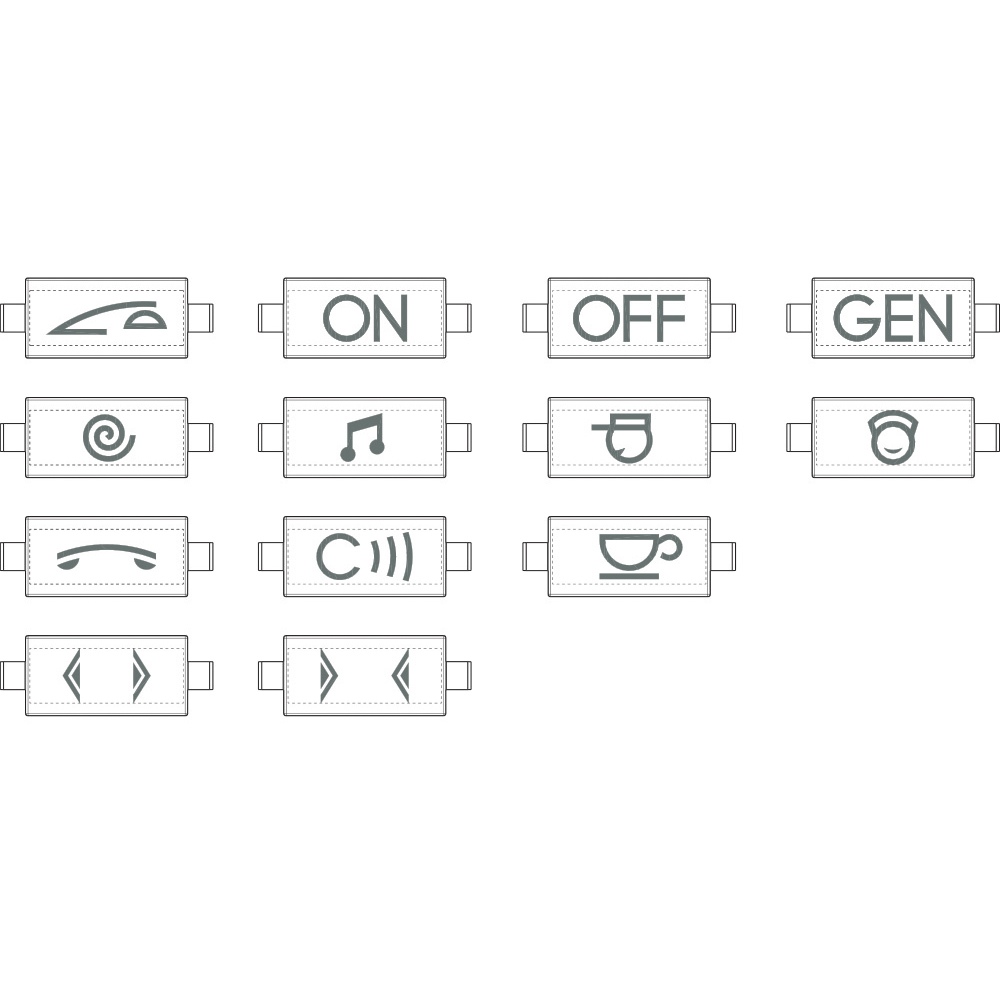 BT LL Белый Набор вставок для сменных клавиш Axial, 13 вариантов по 5 штук