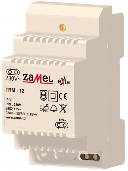 Zamel Трансформатор напряжения 230VAC/12VAC 15VA IP20 на DIN рейку 3мод