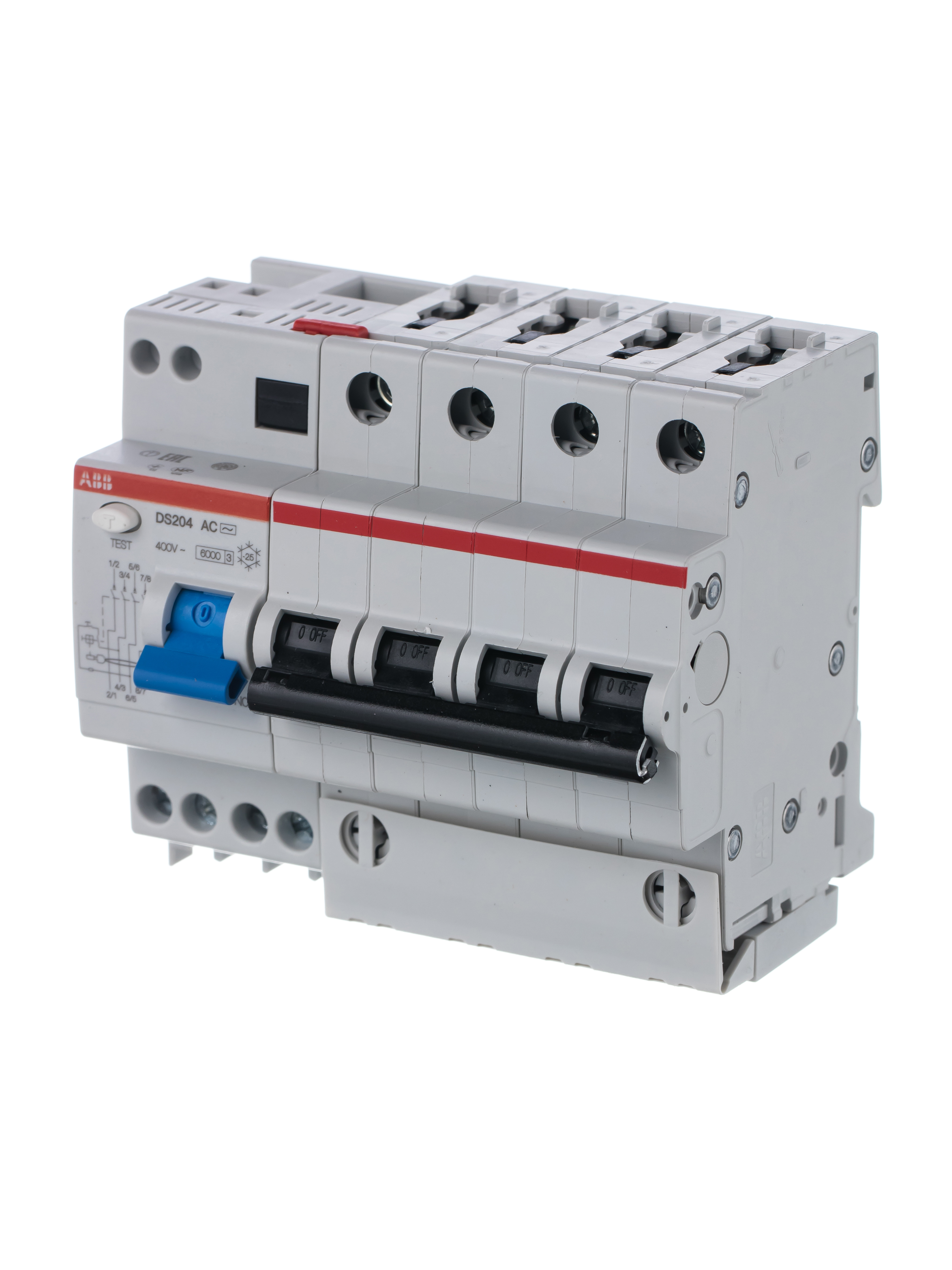 ABB Выключатель автоматический дифференциального тока 6мод. DS204 AC-C10/0,03