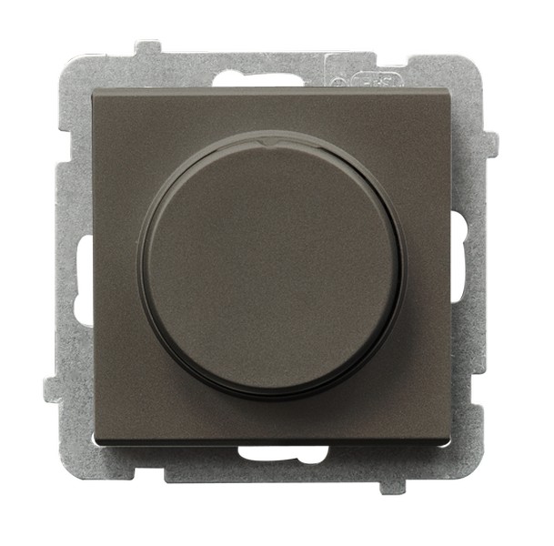Ospel Sonata Шоколадный металлик Светорегулятор поворотно-нажимной для нагрузки лампами
накаливания, галогенными и LED