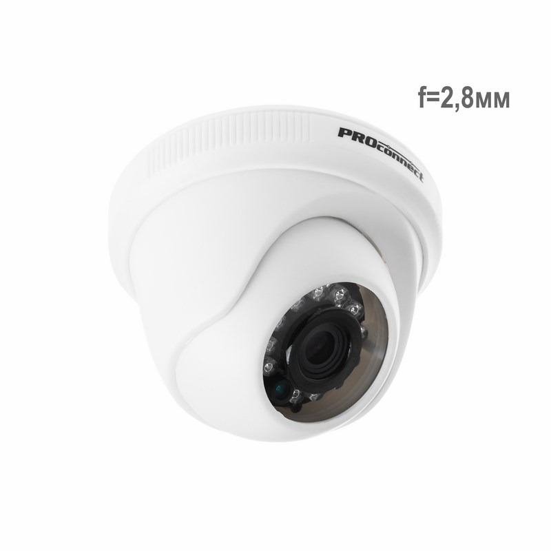 PROconnect Купольная камера AHD 1.0Мп (720P), объектив 2.8 мм., ИК до 20 м.  PROconnect