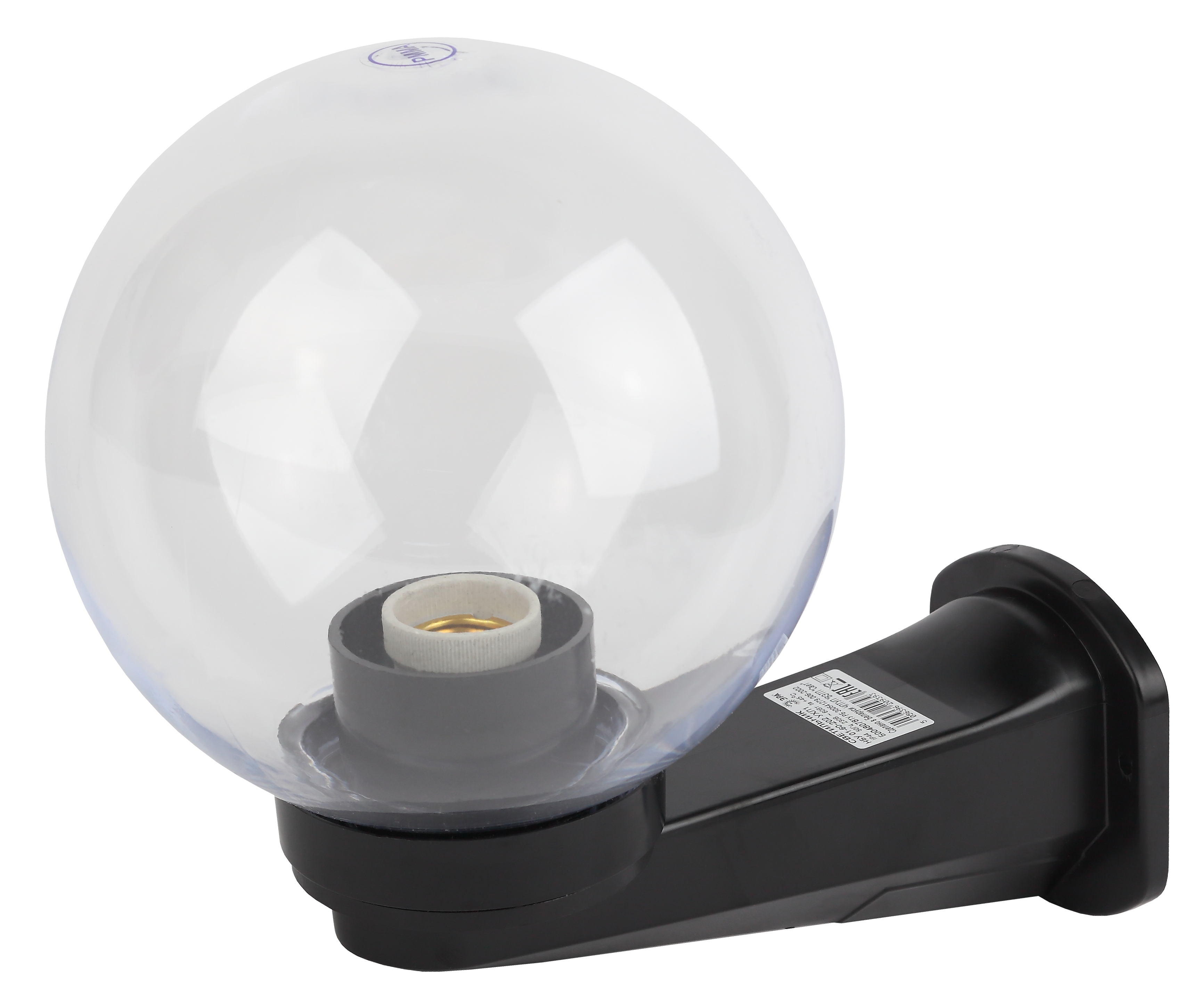ЭРА НБУ 01-60-202 Светильник садово-парковый, шар прозрачный призма с настенным крепежом D=200 mm