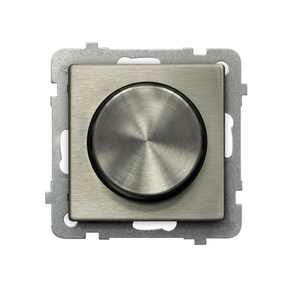 Ospel Sonata Медь (Новое серебро) Светорегулятор поворотно-нажимной для нагрузки лампами накаливания и галогенными