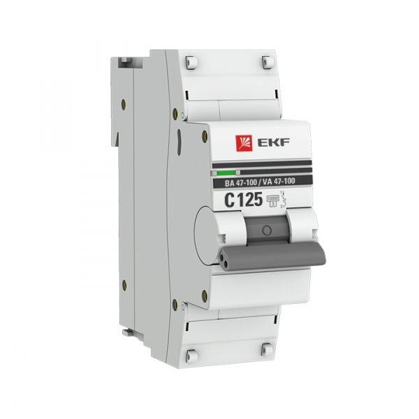 EKF Автоматический выключатель 1P 125А (C) 10kA ВА 47-100 PROxima