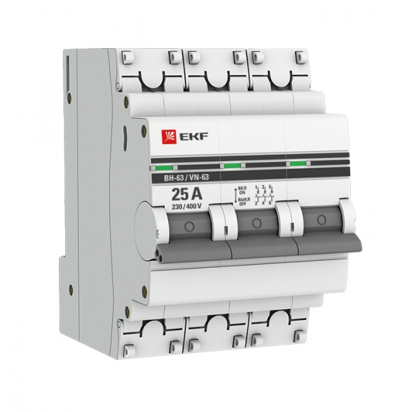 EKF Выключатель нагрузки 3ф25А SL63-3-25-pro