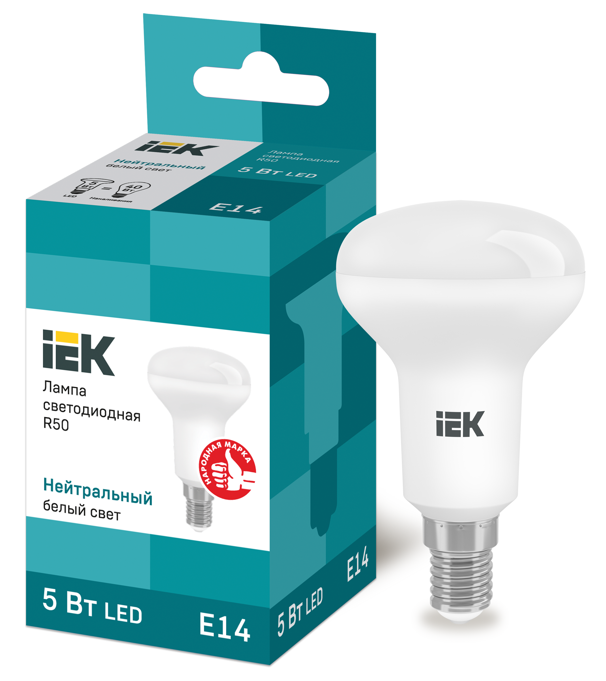 IEK Лампа светодиодная ECO R50 рефлектор 5Вт 230В 4000К E14