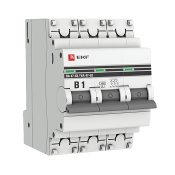 EKF Автоматический выключатель 3P 1А (B) 4,5кА ВА 47-63  PROxima