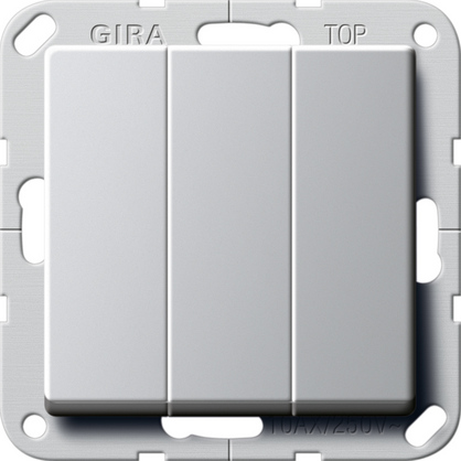 Gira E22 Алюминий Выключатель / Переключатель 3-клавишный