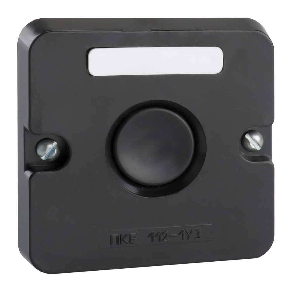 КЭАЗ Пост кнопочный ПКЕ 112-1-У3-IP40 (черная кнопка)