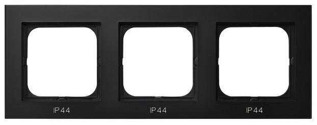 Ospel Sonata Черный металлик Рамка 3-ая для выключатель IP-44
