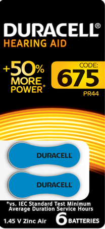 Duracell 5005481 Элемент питания для слуховых аппаратов ZA675-6BL