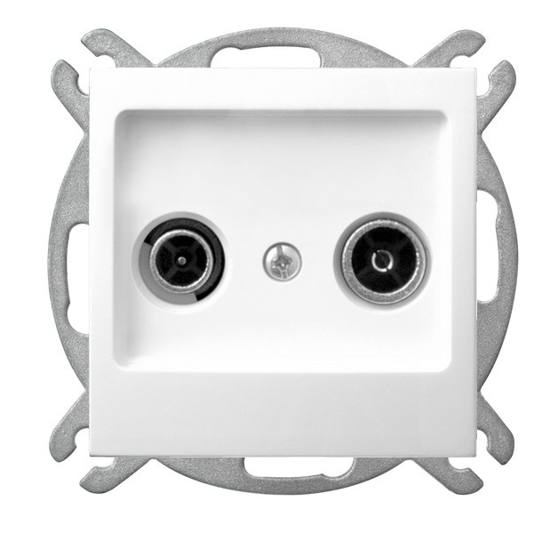 Ospel Impresja Белый Розетка антенная оконечная ZAK-10, без рамки