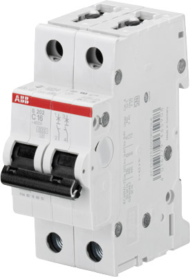 ABB Выключатель автоматический 2-полюсной S202M C6