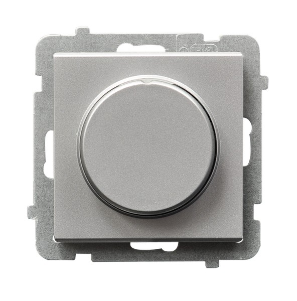Ospel Sonata Серебро матовое Светорегулятор поворотно-нажимной для нагрузки лампами
накаливания, галогенными и LED