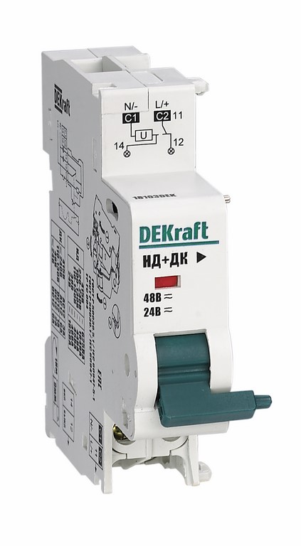 DEKraft Расцепитель независимый c дополнительным контактом 24В, 48В AC DC для ВА-101 