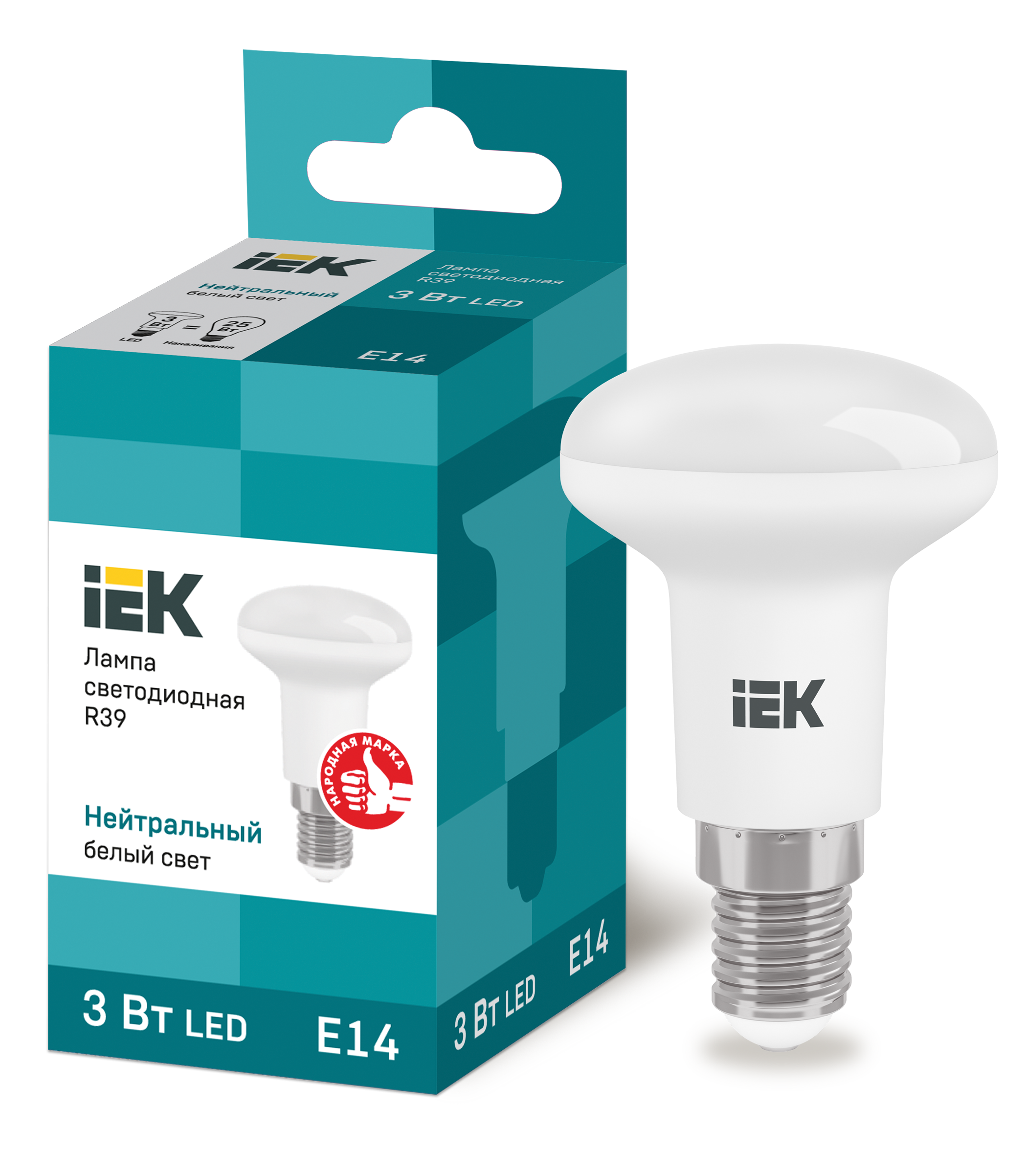 IEK Лампа светодиодная ECO R39 рефлектор 3Вт 230В 4000К E14