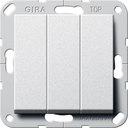 Gira S-55 Алюминий Выключатель Британский стандарт 3-х клавишный, вкл/откл.