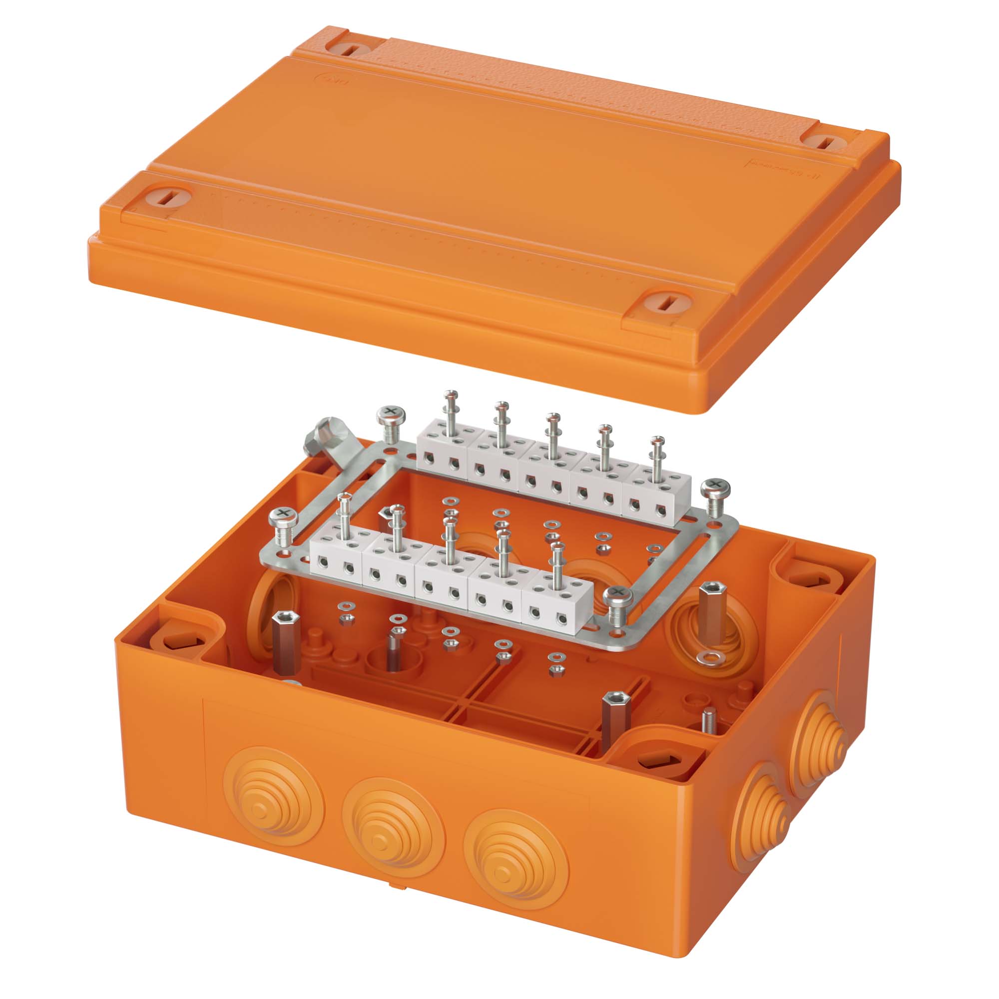 DKC Коробка пластиковая FS с кабельными вводами иклеммниками,IP55,240х190х90мм, 20р, 450V,6A,4мм.кв