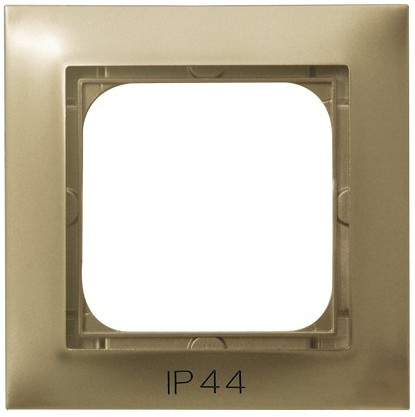 Ospel Impresja Золотой металлик Рамка 1-ая для выключатель IP-44