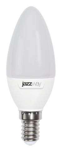 Jazzway Лампа светодиодная (LED) «свеча» d38мм E14 220° 7Вт 220-240В матовая нейтральная холодно-белая 5000К