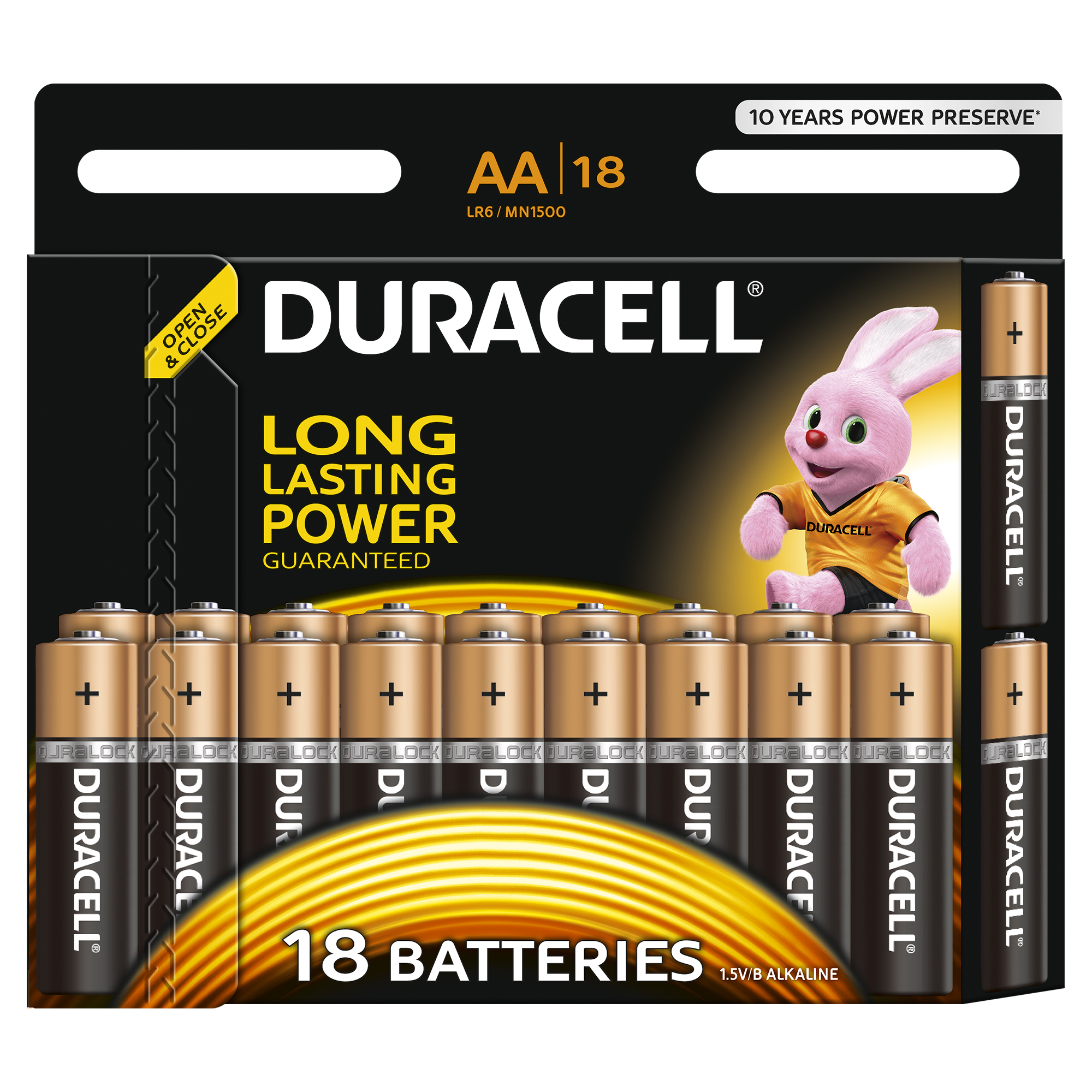 Duracell 81545414 Алкалиновая батарейка типа AA / LR6 / MN 1500" LR6-18BL BASIC