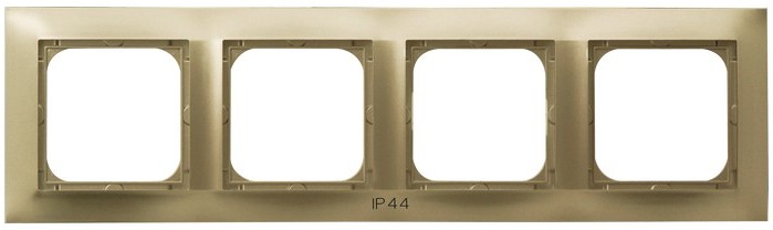 Ospel Impresja Золотой металлик Рамка 4-ая для выключатель IP-44